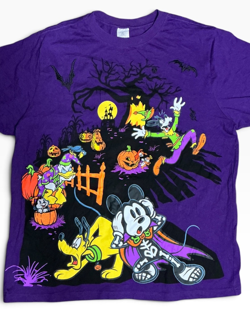 Disney Purple Halloween Mickey & Friends Graphic Tee XL
